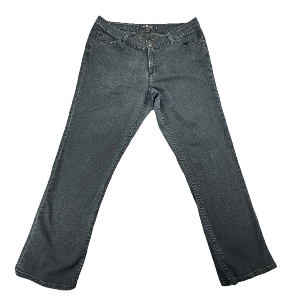 Seven 7 Luxe Marabella Jeans Women's Size 18 Medium Black Mid Rise‎